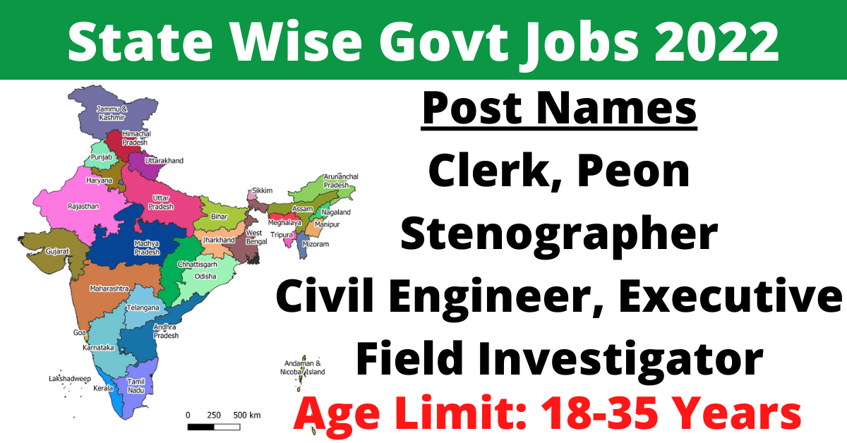 State Wise Govt Jobs 2022 